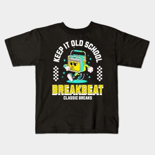 BREAKBEAT  - Keep It Old School Mascot (white/blue) Kids T-Shirt